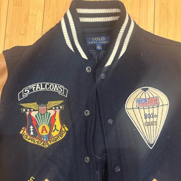 Ralph Lauren Polo Limited Edition Varsity Flight wool leather jacket - Picture 3 of 5